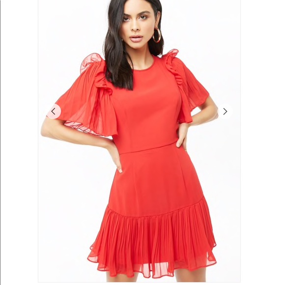 NWT red chiffon dress - Picture 1 of 3